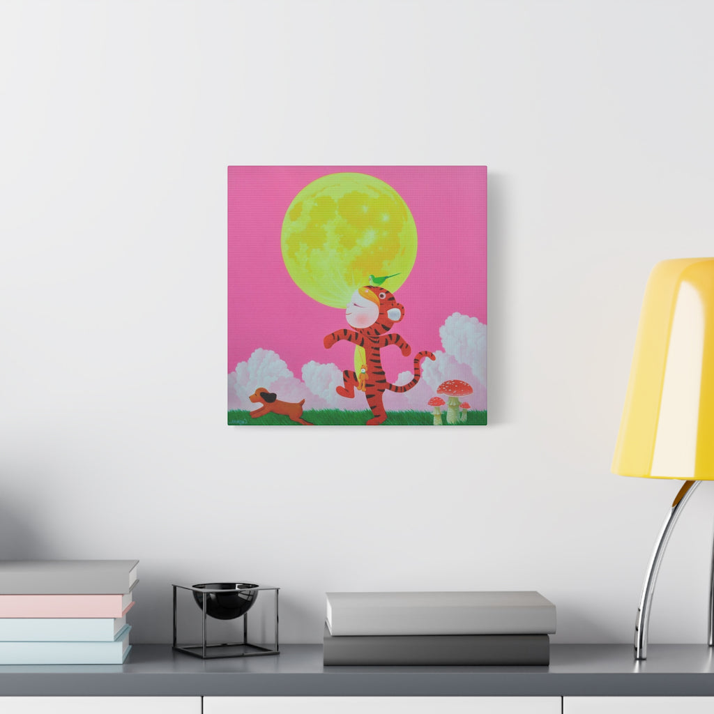 Walking under the moonlight - Chinese Contemporary artist - Canvas Print - Artwork for kids