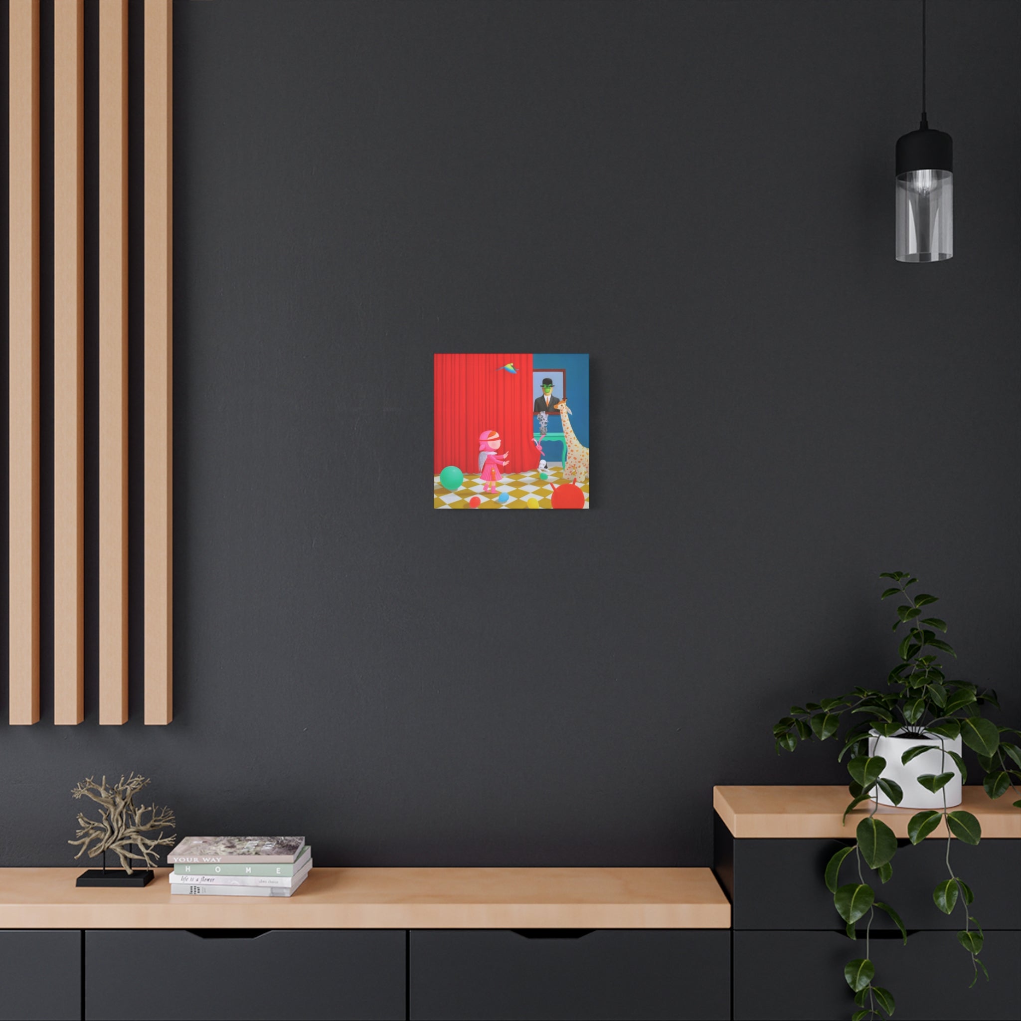 Little Girl with Magritte - Chinese Contemporary artist - Canvas Print - Artwork for kids