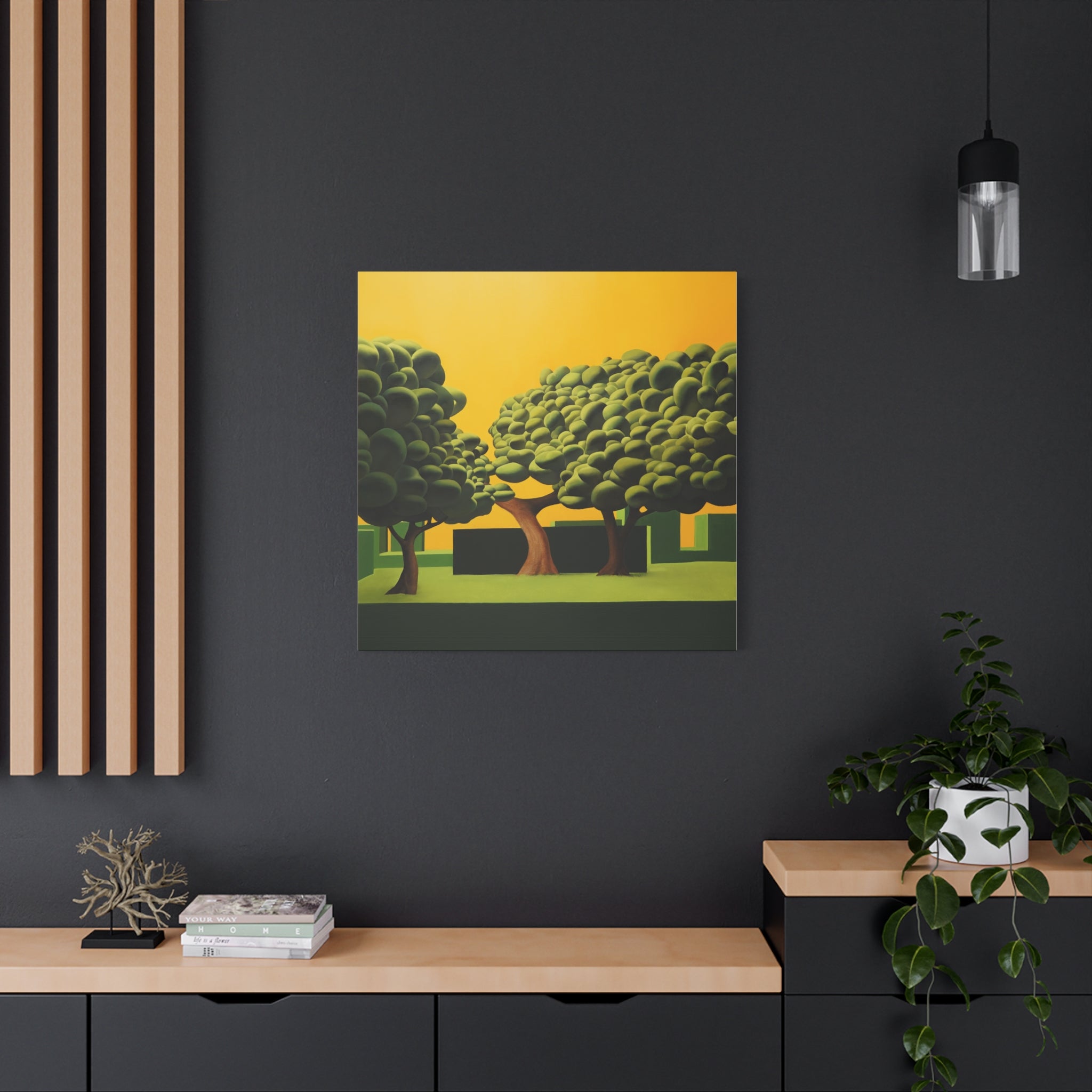 Golden Tree -  Contemporary Abstract Canvas Print  Young Asian Artist