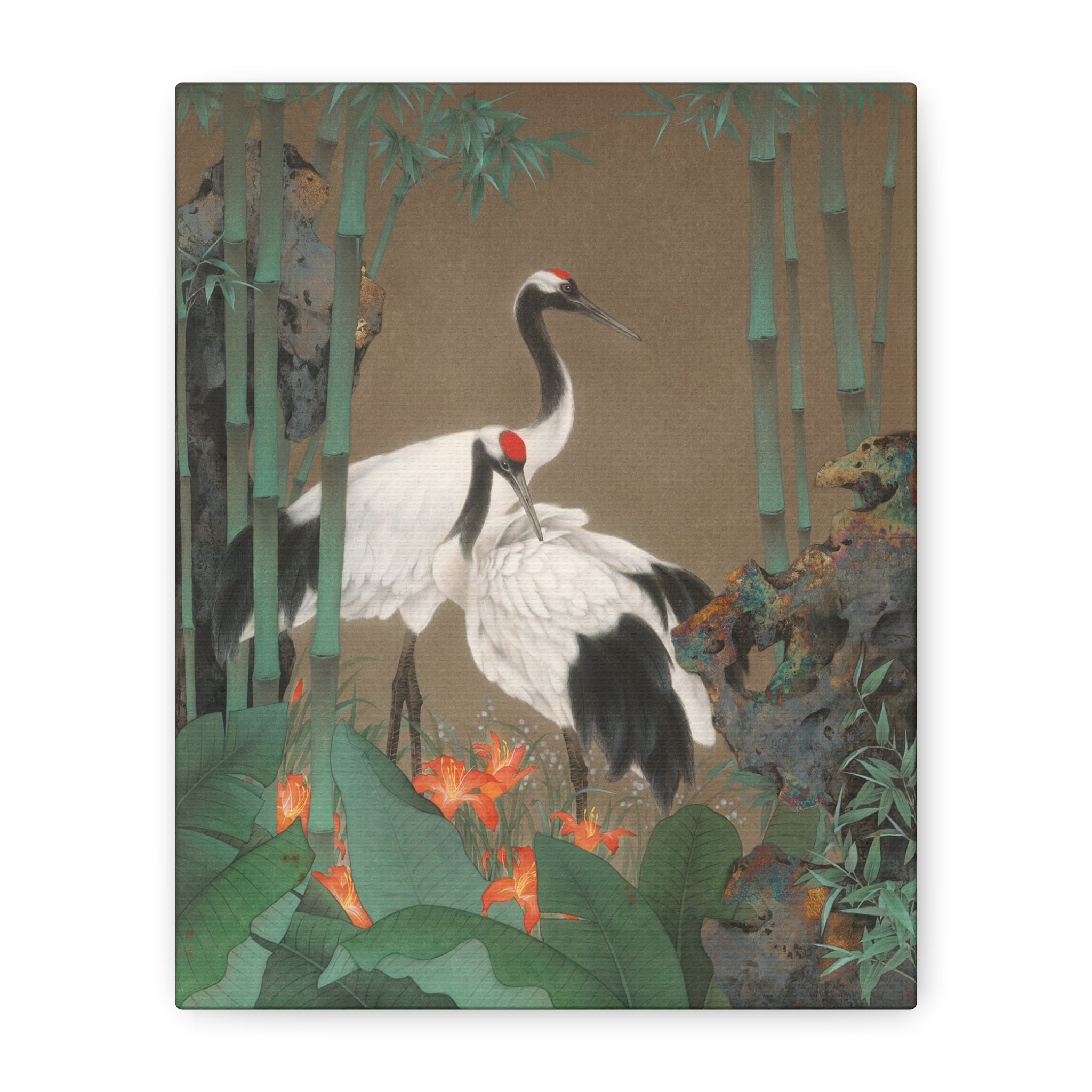 Red-crowned Crane -  Chinese  Contemporary watercolor painting - Canvas Print - Gift for year of Horse