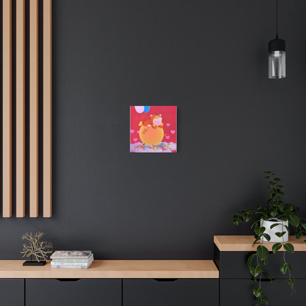 Little Girl with The Teddy Bear - Chinese Contemporary artist - Canvas Print - Artwork for kids