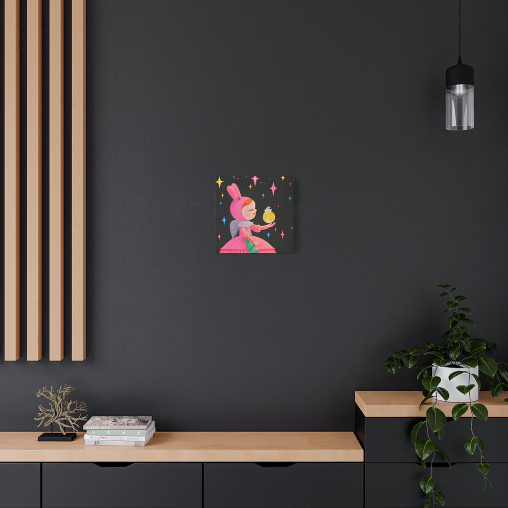 Little Girl with the moon- Chinese Contemporary artist - Canvas Print - Artwork for kids