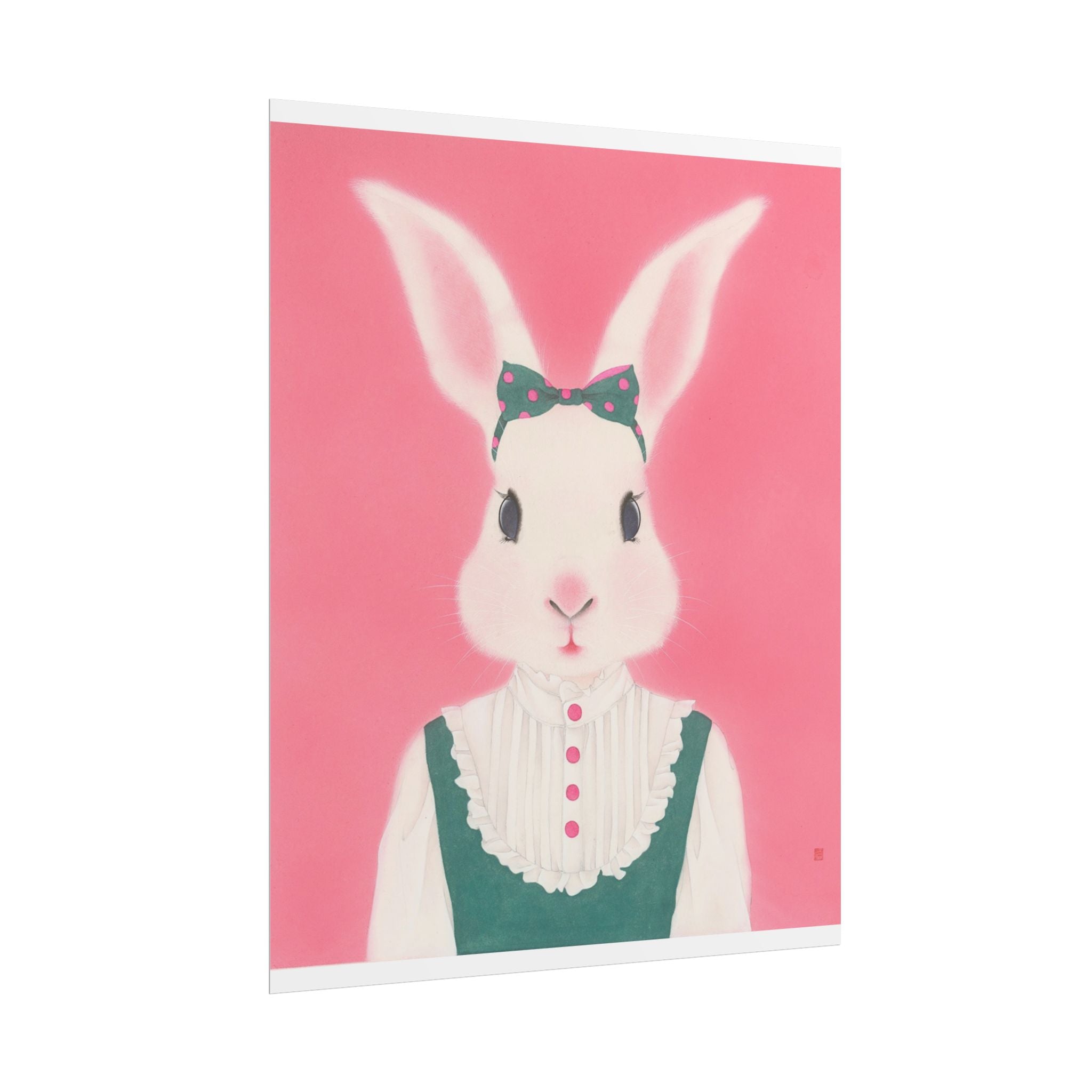 Cute Rabbit Art Poster, Cute Animal Decor, Christmas Wall Art, Kids Room Decoration, Gift for Animal Lovers