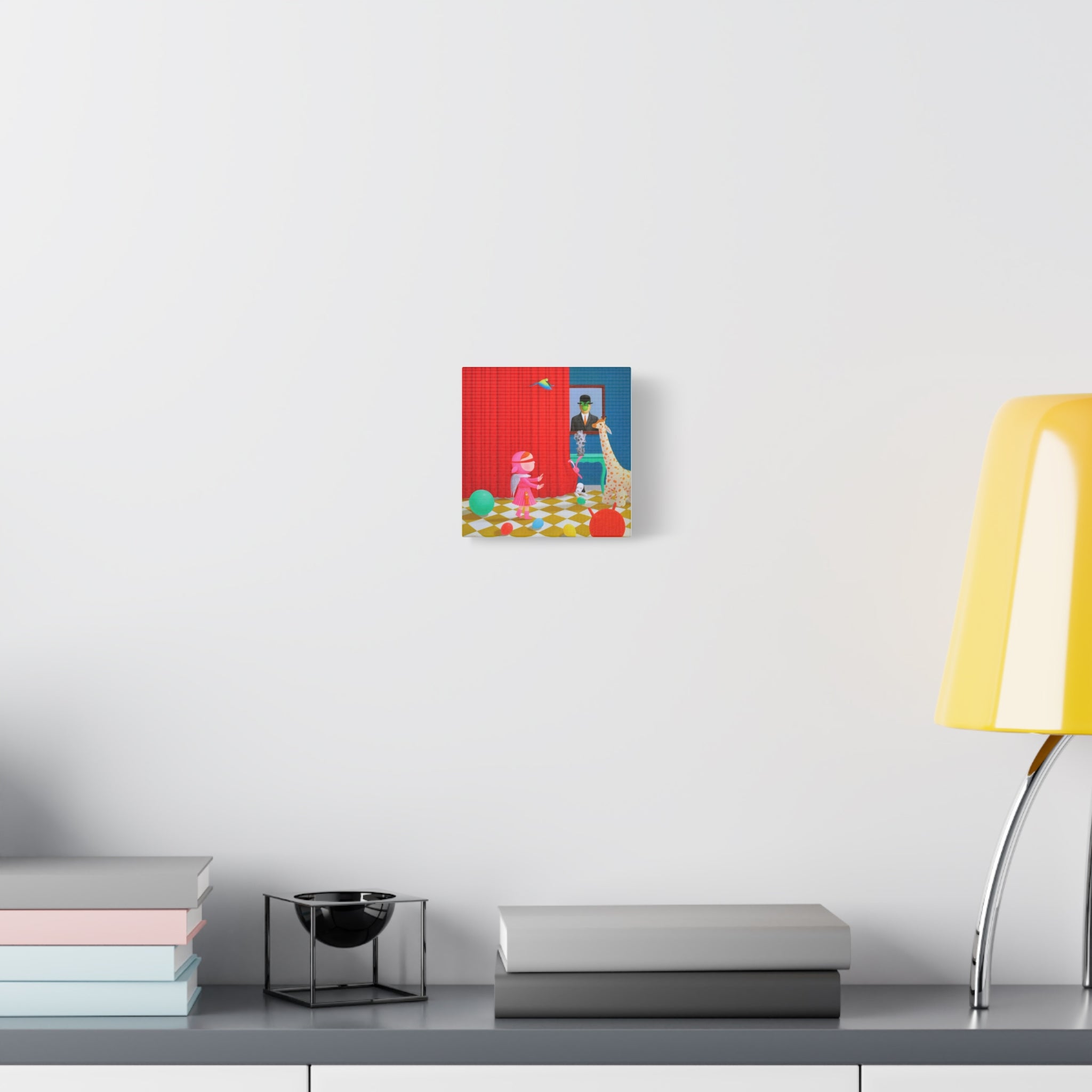 Little Girl with Magritte - Chinese Contemporary artist - Canvas Print - Artwork for kids