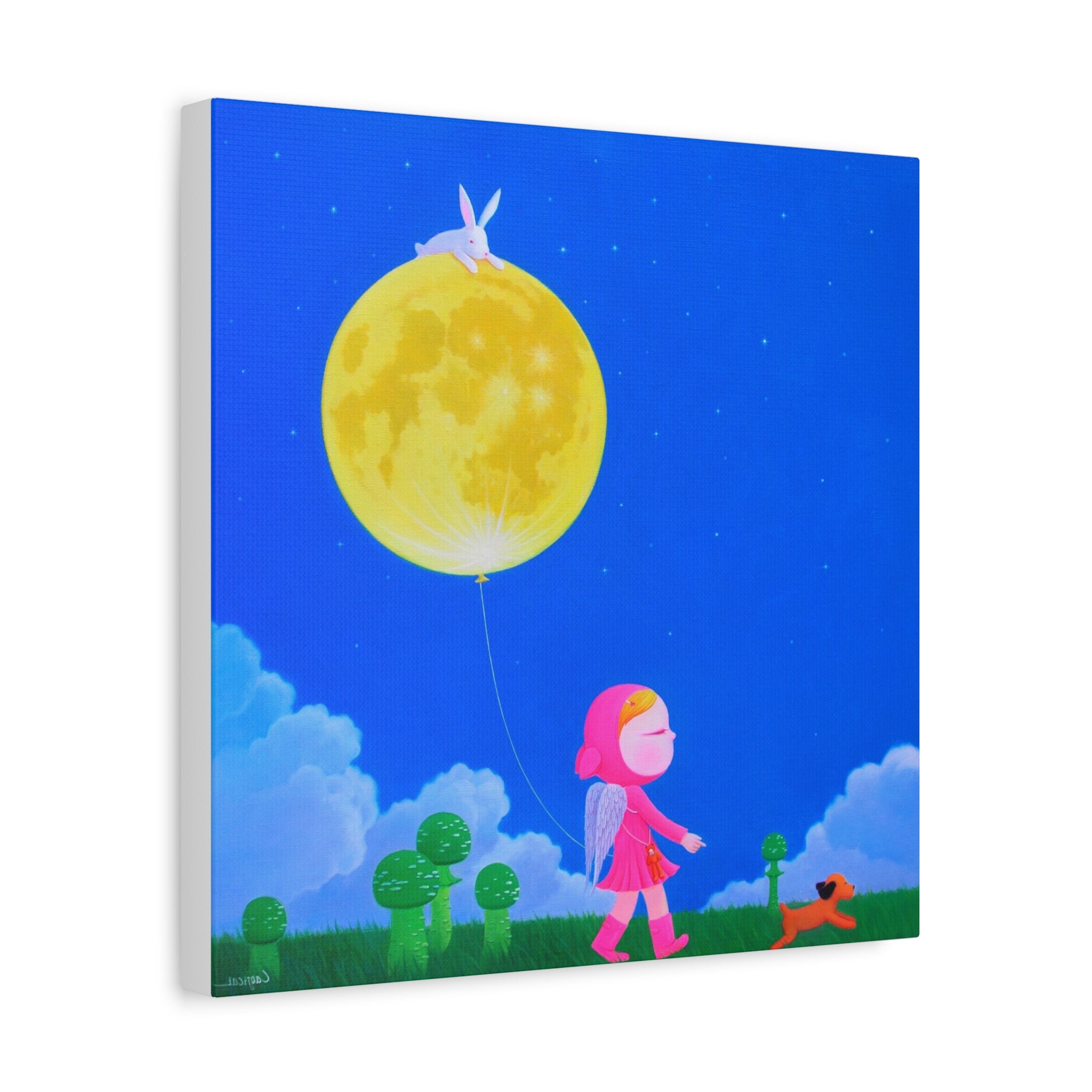 Walking under the moonlight - Chinese Contemporary artist - Canvas Print - Artwork for kids