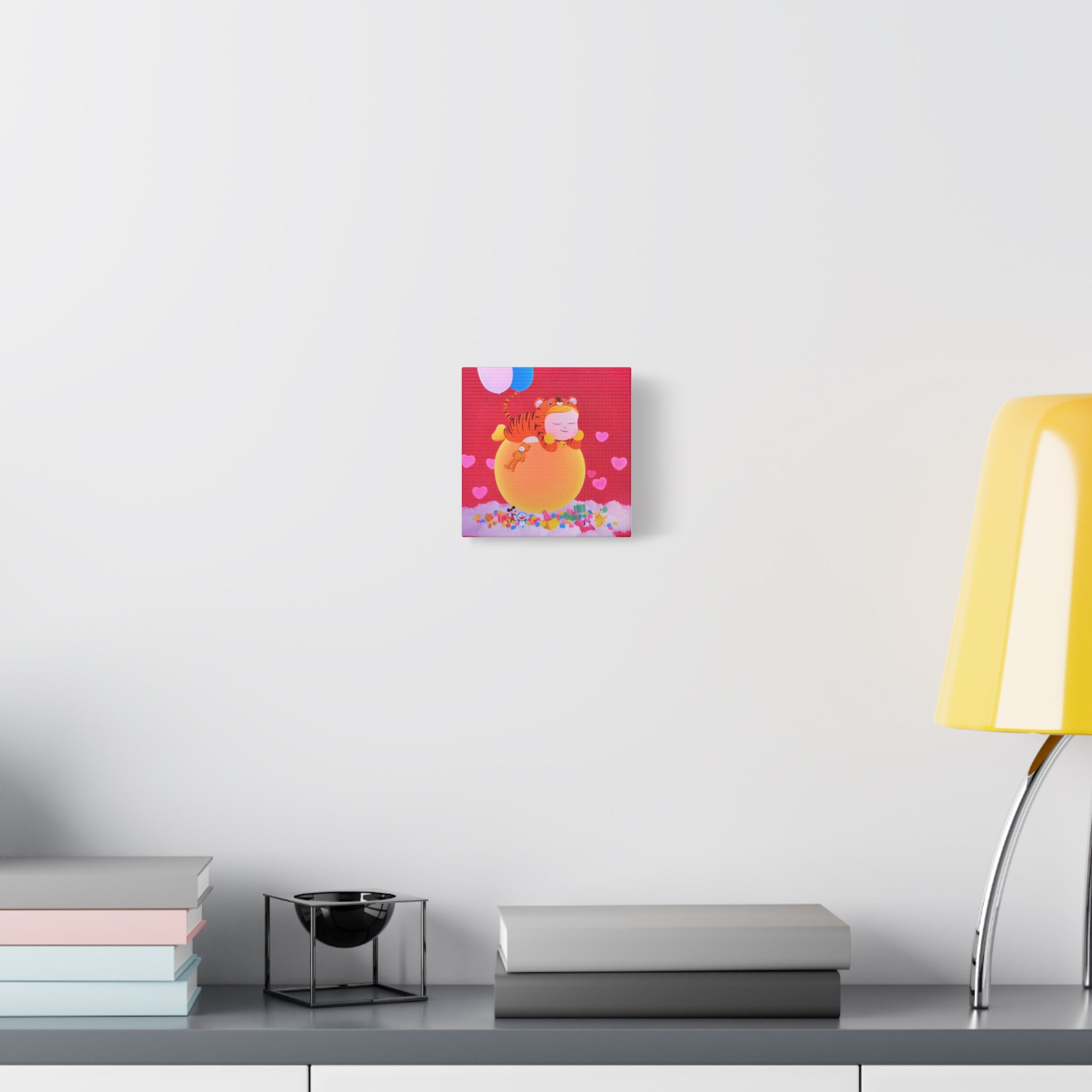 Little Girl with The Teddy Bear - Chinese Contemporary artist - Canvas Print - Artwork for kids