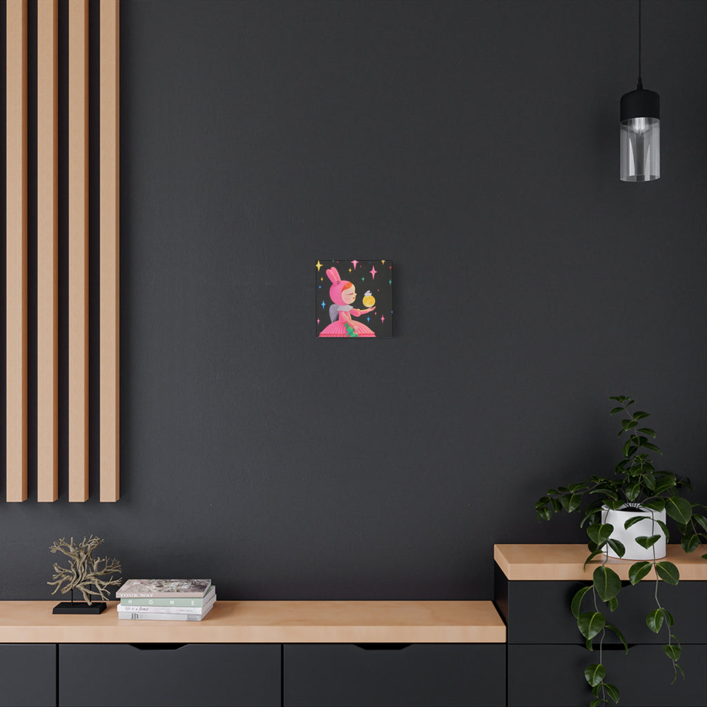 Little Girl with the moon- Chinese Contemporary artist - Canvas Print - Artwork for kids