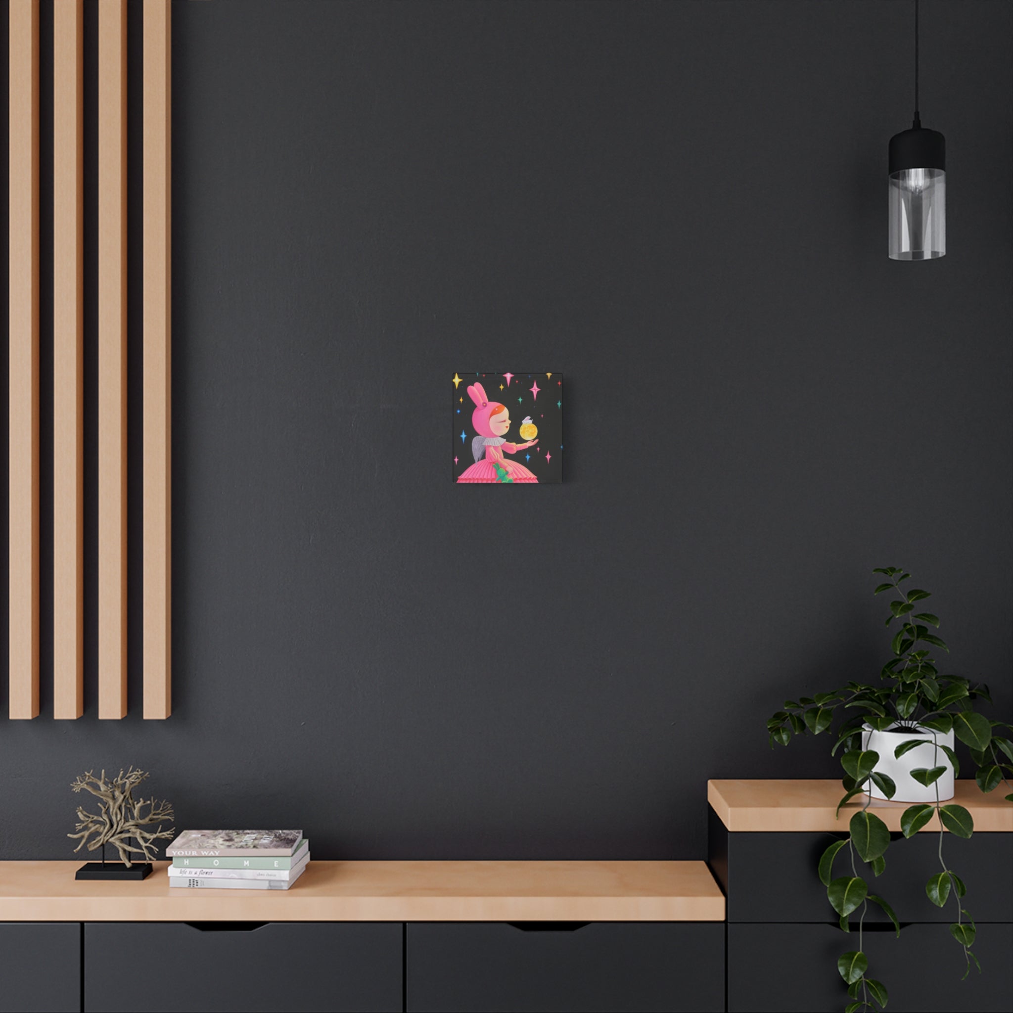 Little Girl with the moon- Chinese Contemporary artist - Canvas Print - Artwork for kids