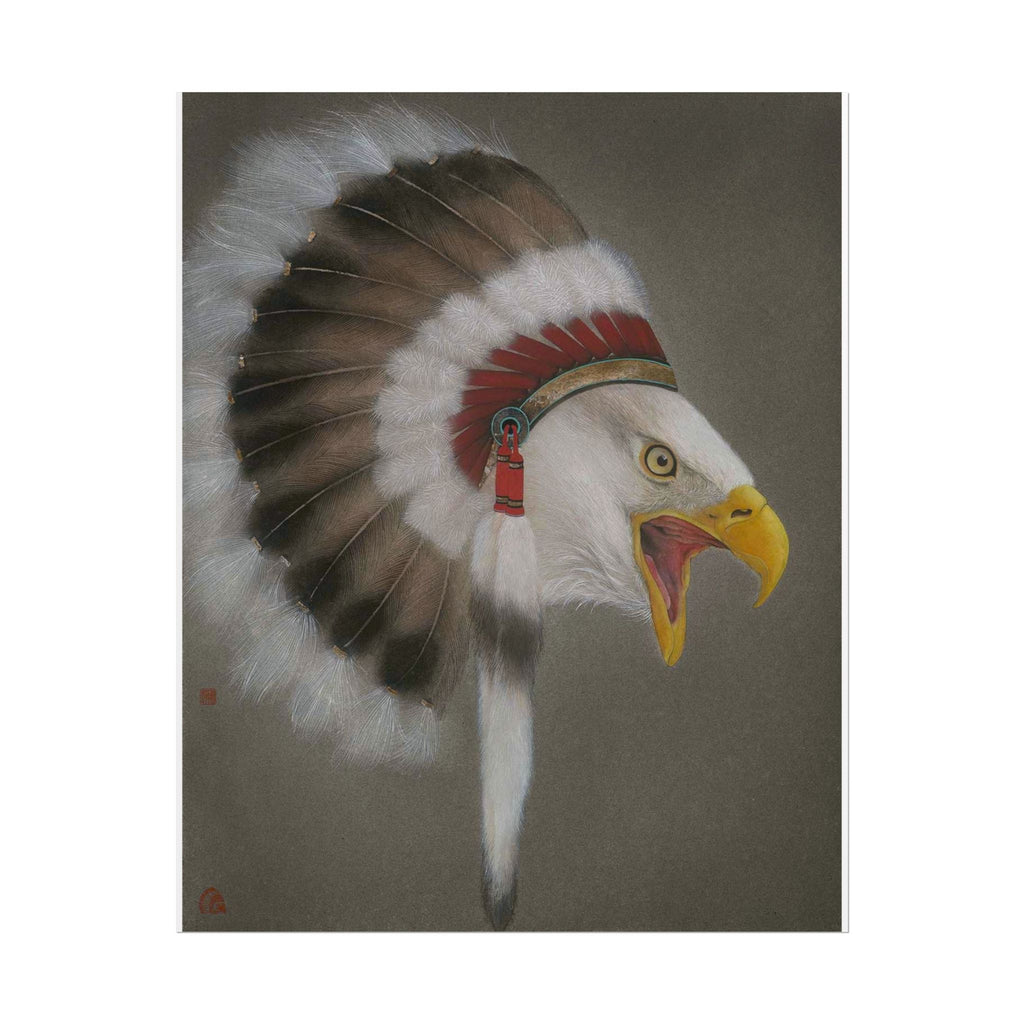Chief Eagle Art Poster, Cute Animal Decor, Christmas Wall Art, Kids Room Decoration, Gift for Animal Lovers