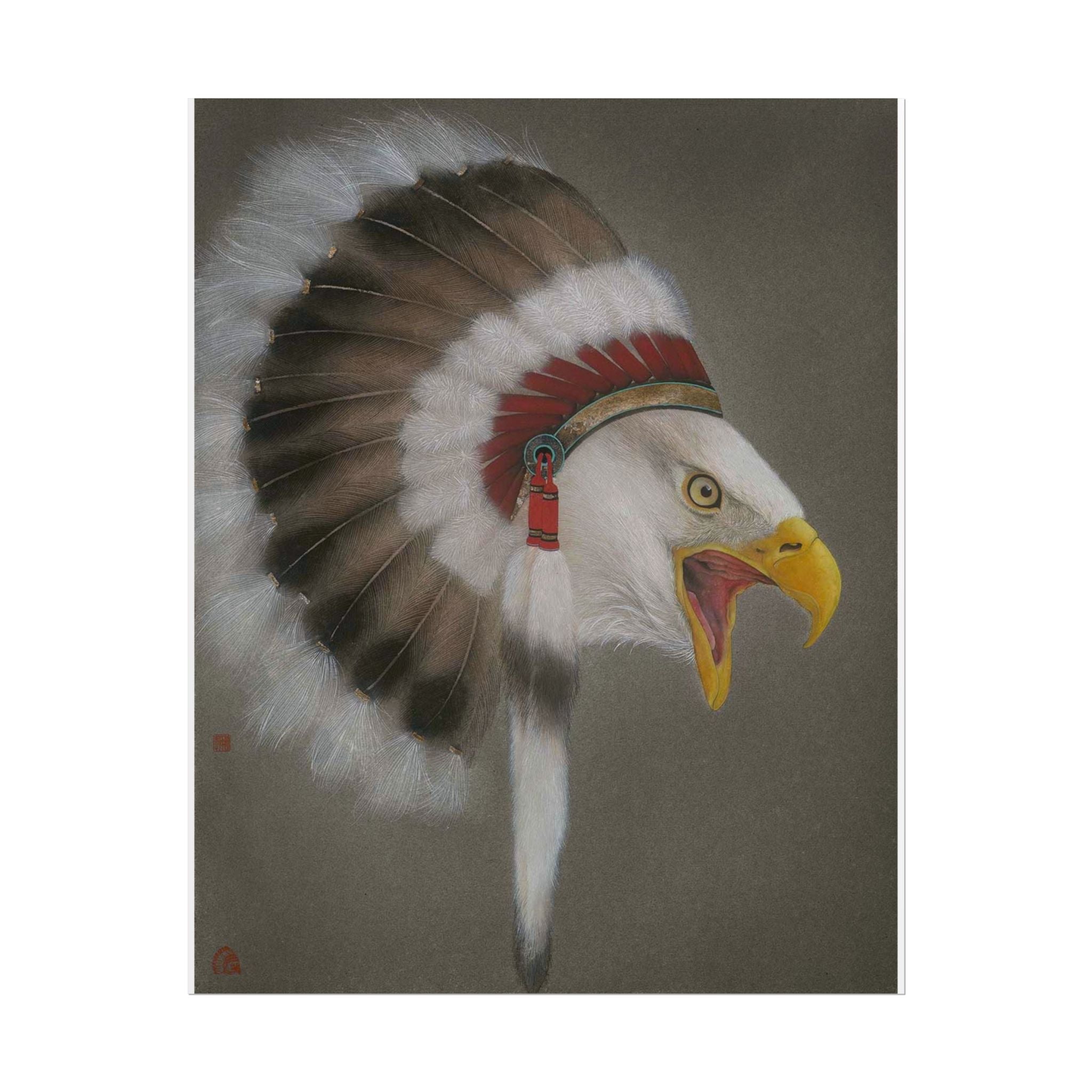 Chief Eagle Art Poster, Cute Animal Decor, Christmas Wall Art, Kids Room Decoration, Gift for Animal Lovers