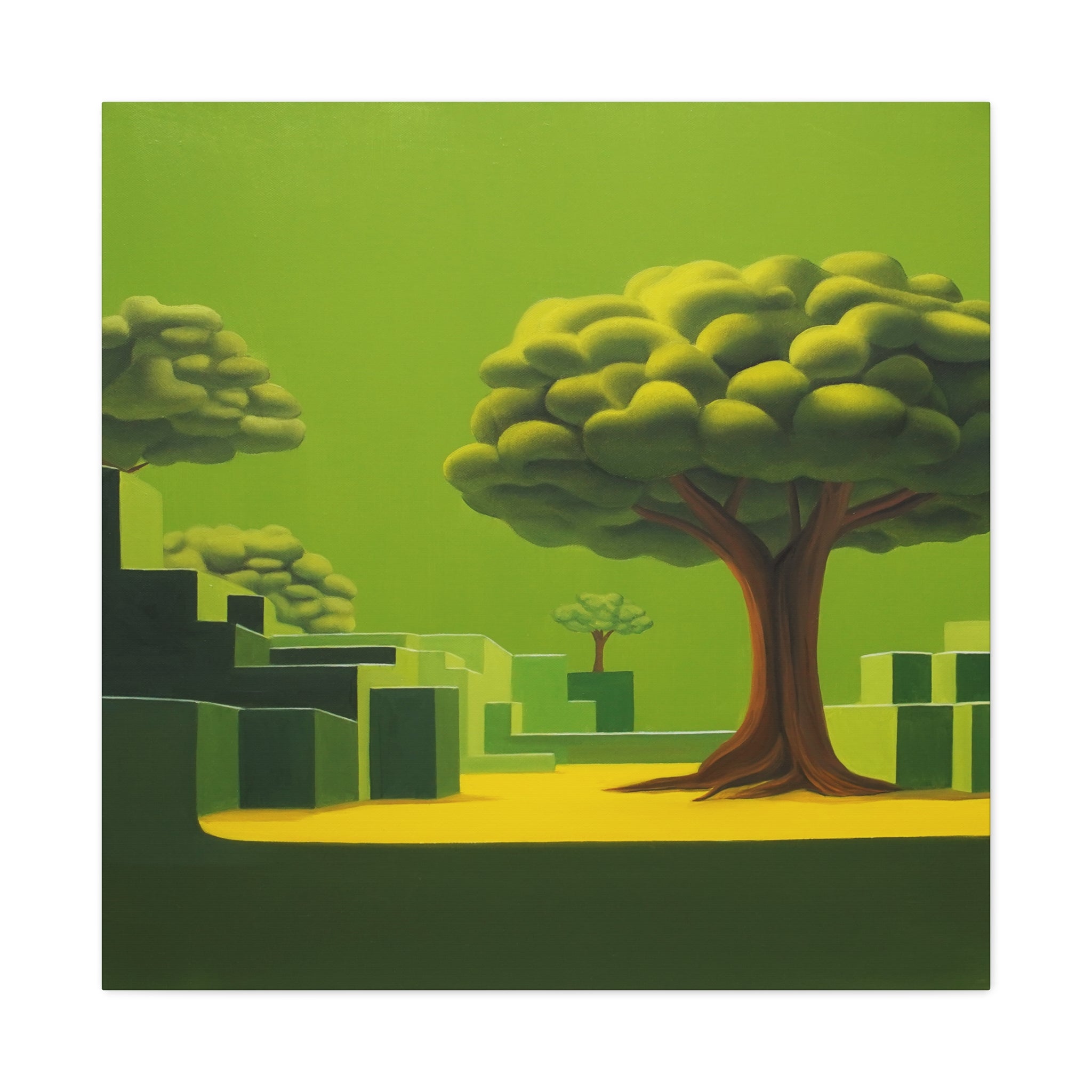 Golden Tree -  Contemporary Abstract Canvas Print  Young Asian Artist
