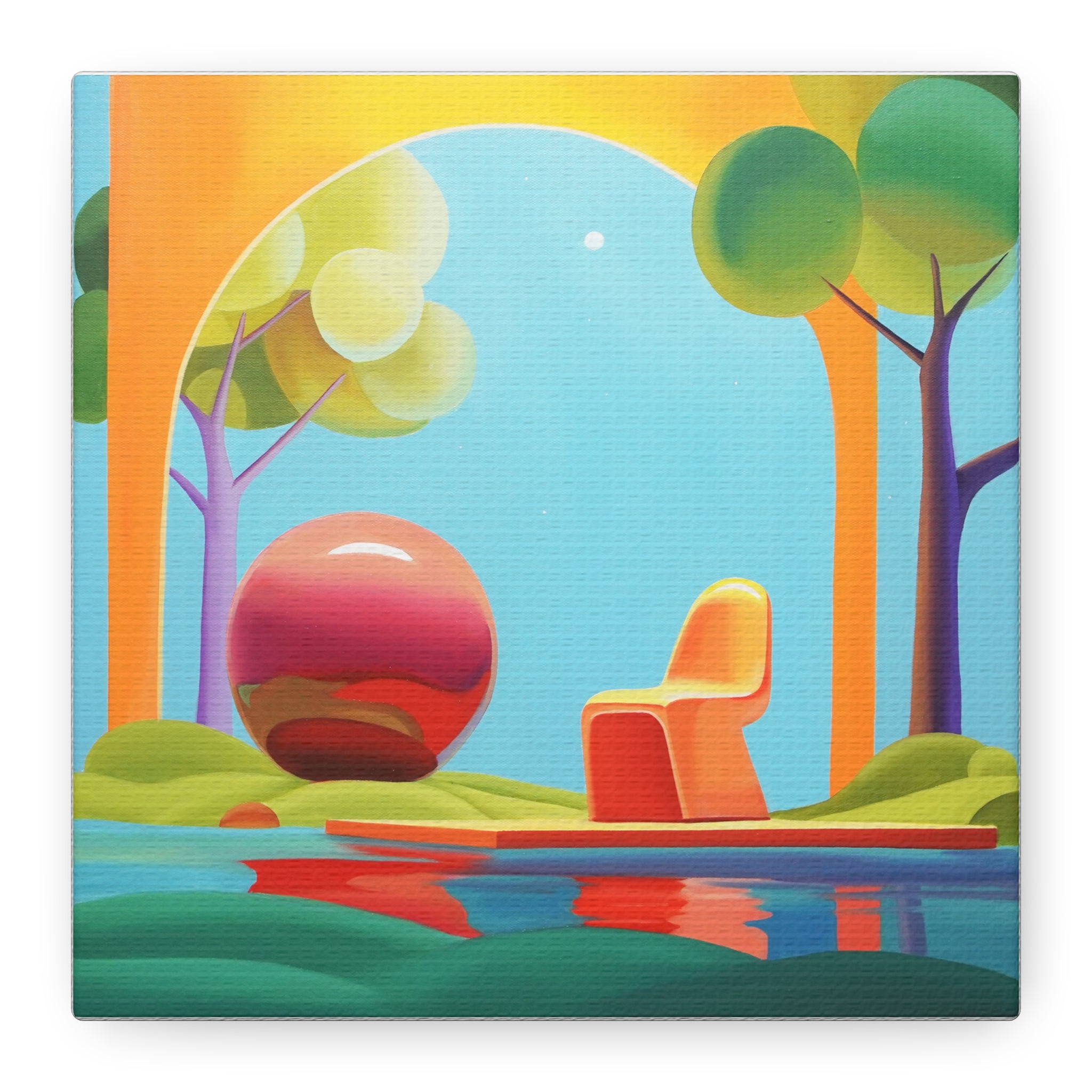 Red Ball -  Contemporary Abstract Canvas Print  Young Asian Artist