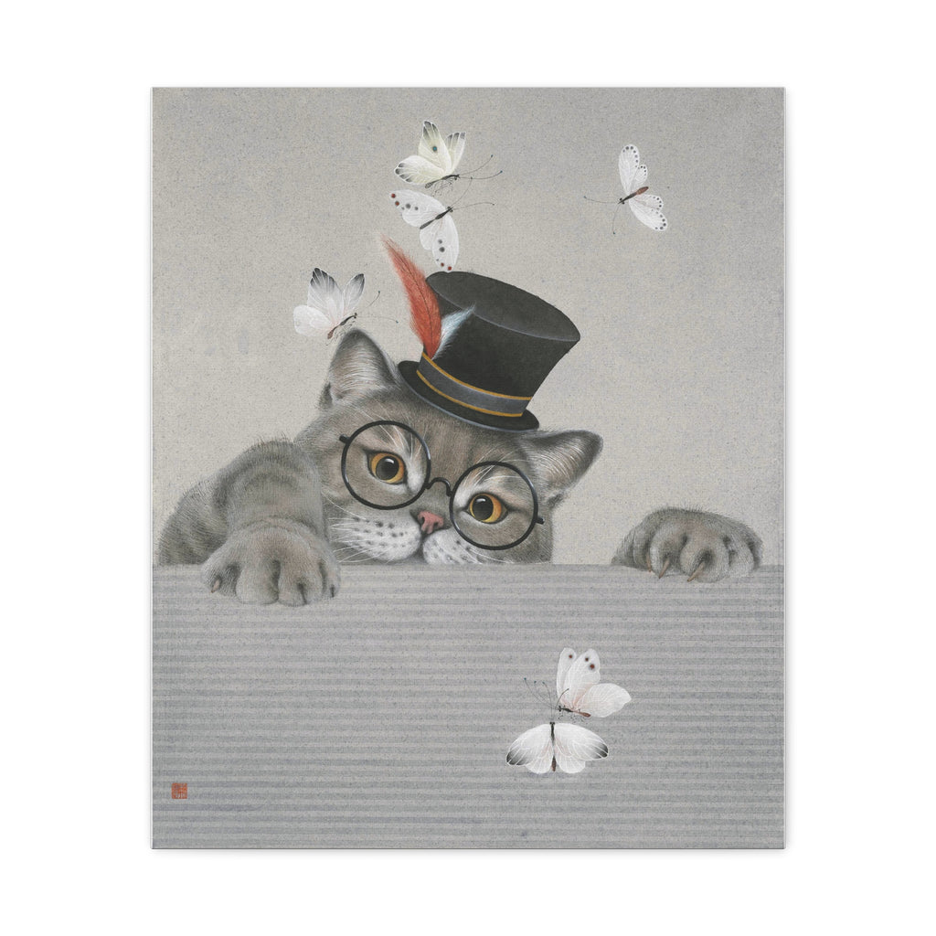 Magic Cat -  Chinese  Contemporary watercolor painting - Canvas Print
