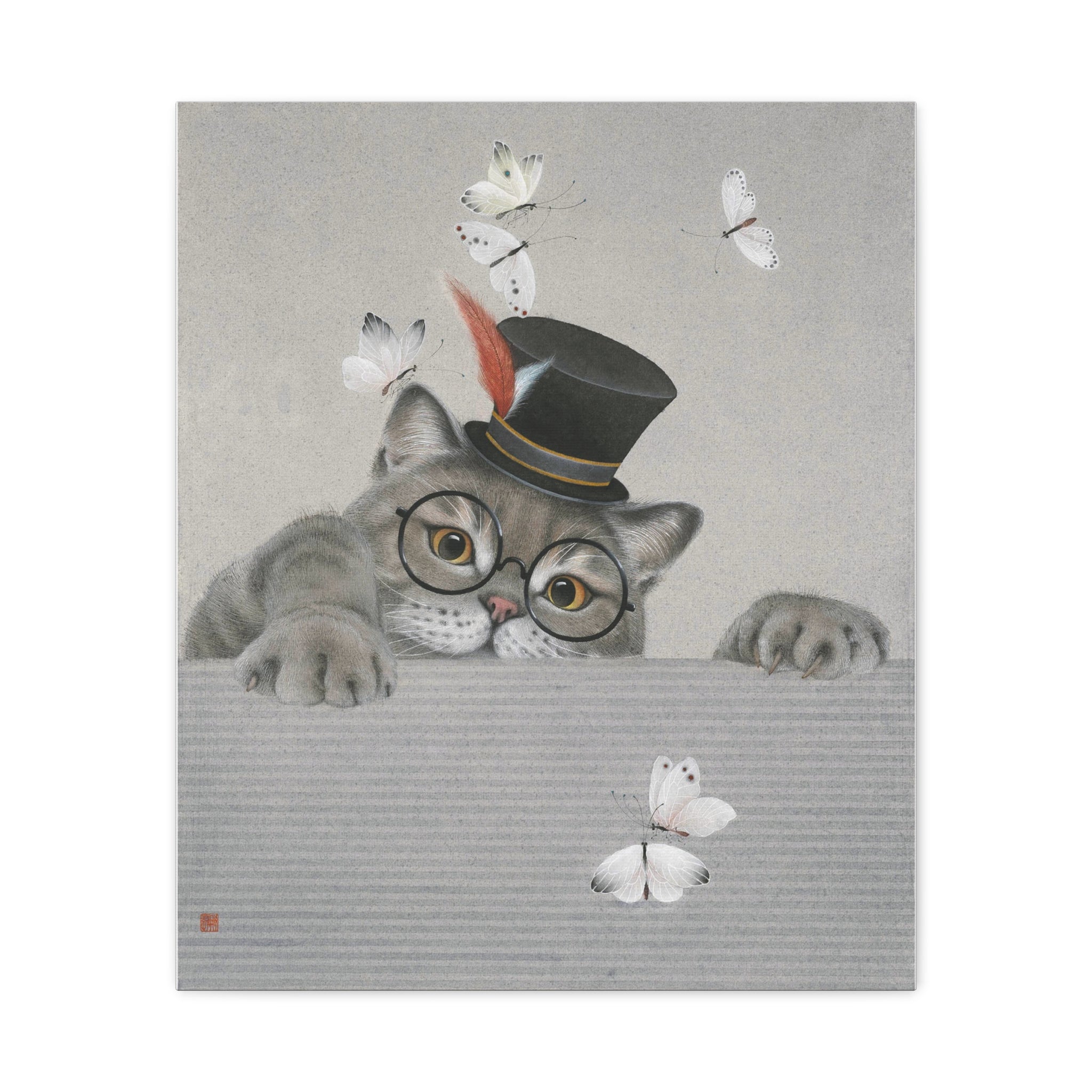 Magic Cat -  Chinese  Contemporary watercolor painting - Canvas Print