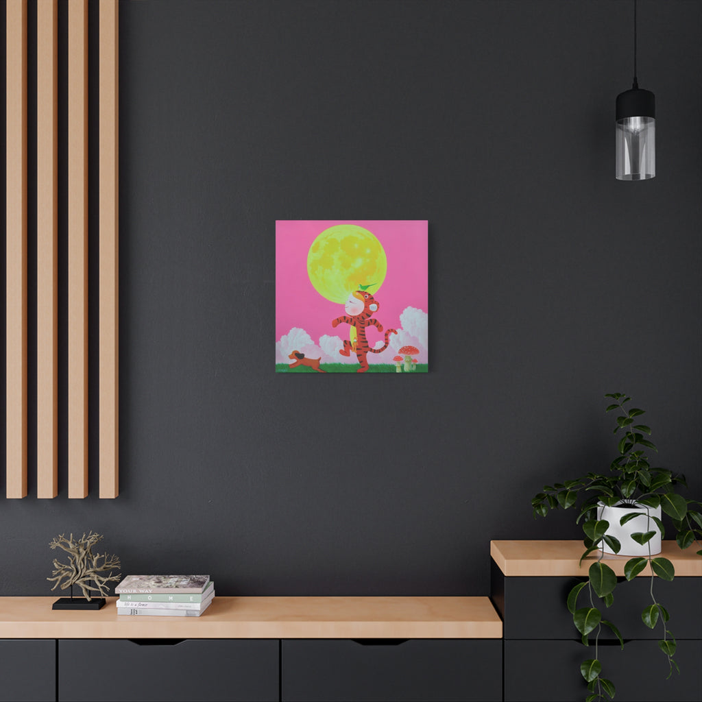 Walking under the moonlight - Chinese Contemporary artist - Canvas Print - Artwork for kids
