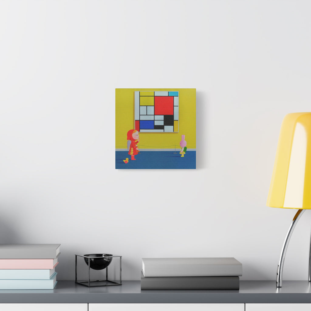 Little Girl with Mondrian - Chinese Contemporary artist - Canvas Print - Artwork for kids