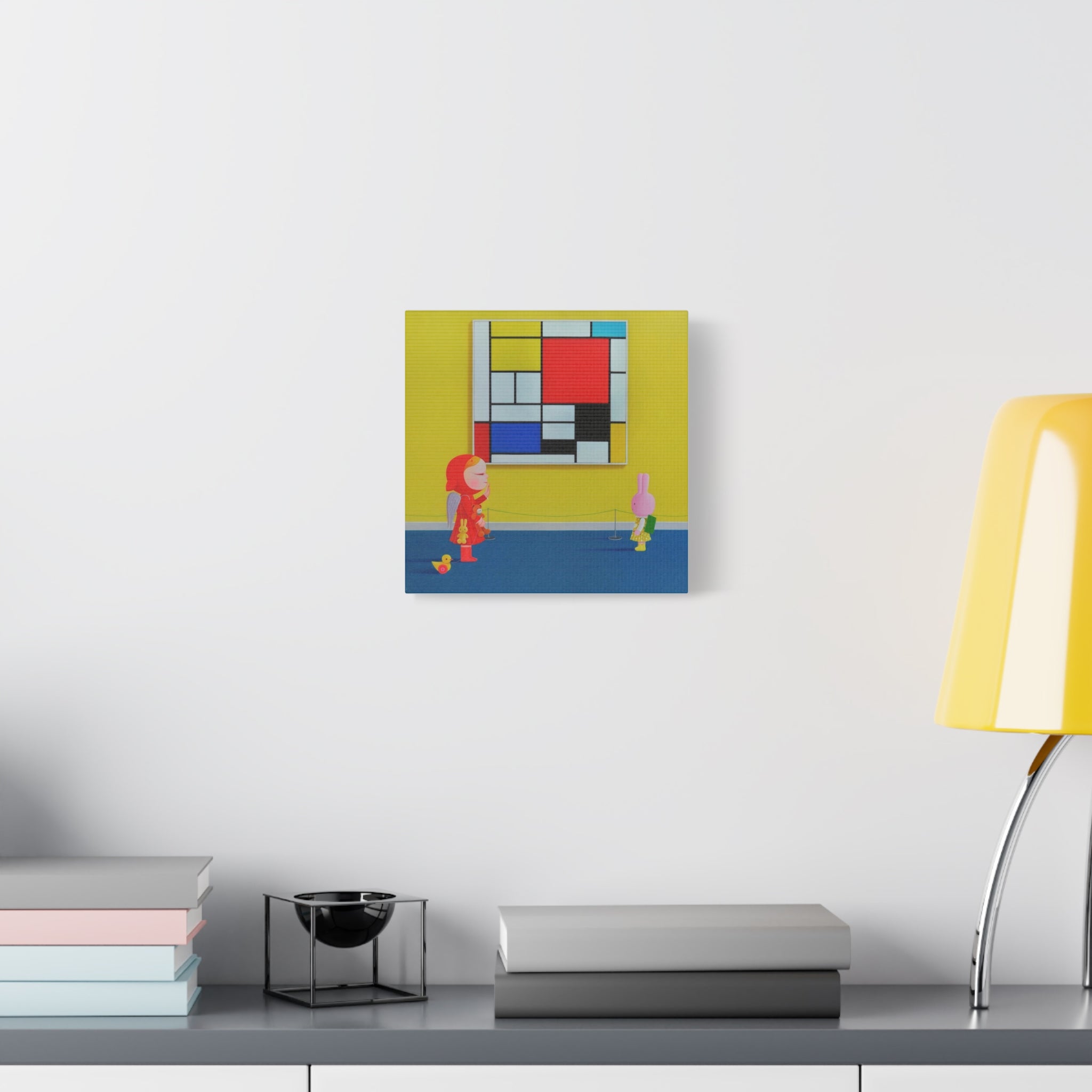 Little Girl with Mondrian - Chinese Contemporary artist - Canvas Print - Artwork for kids