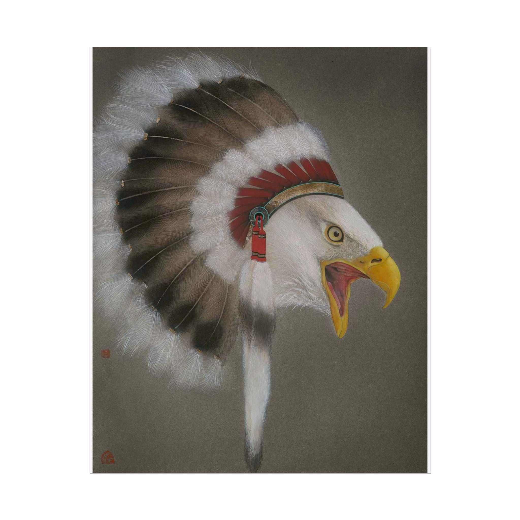 Chief Eagle Art Poster, Cute Animal Decor, Christmas Wall Art, Kids Room Decoration, Gift for Animal Lovers